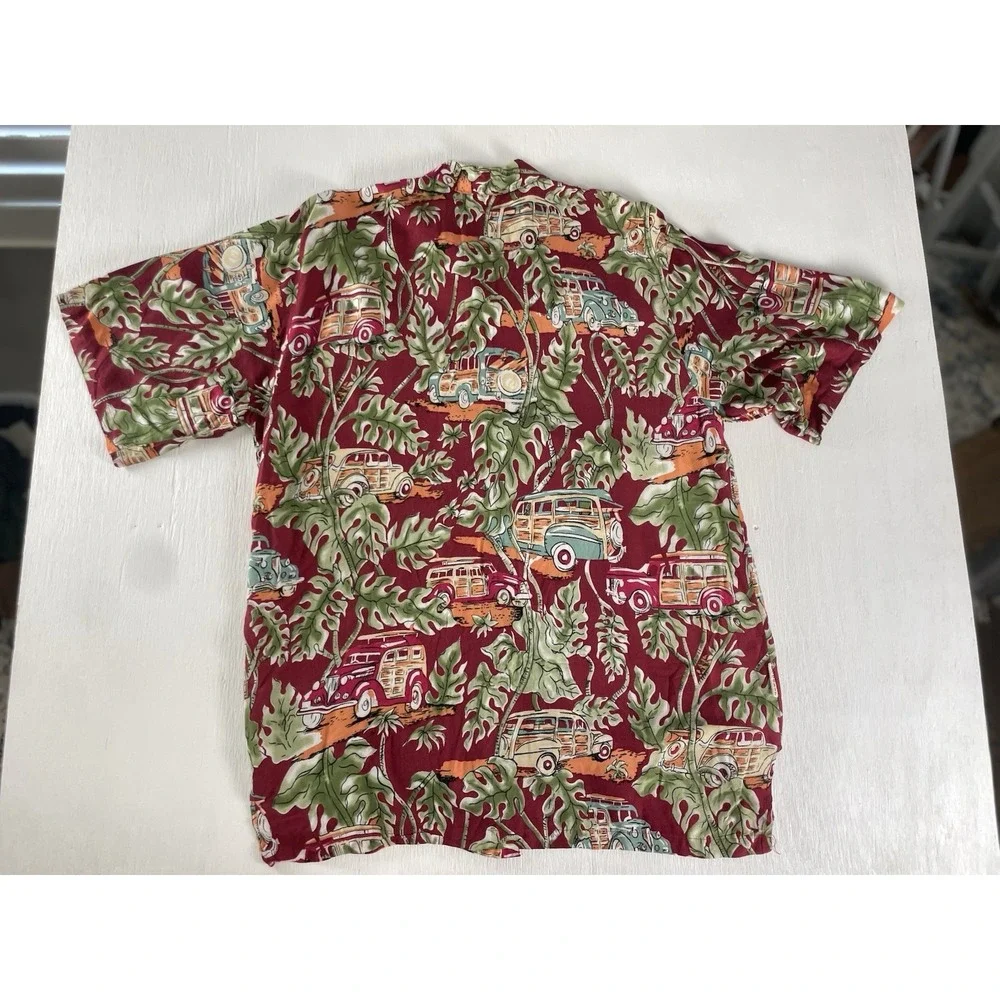 VTG Tropical Men's XXL Hawaiian Shirt Vintage Wagon‎ Cars Surf Style Coconut USA - Picture 11 of 13